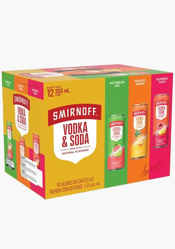 Smirnoff Vodka & Soda Party Pack - 12x355mL